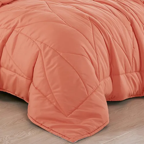 Vista 3 de JABA WPM - Juego de edredón tamaño King, color beige rubor, colcha reversible de 3 piezas, colcha ligera y suave, ropa de cama moderna