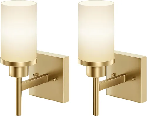 Vista 14 de Lámparas de pared sobre espejo de baño con vidrio esmerilado blanco, aplique de pared para porche, pasillo, entrada, bronce aceitado T001ORB-L1