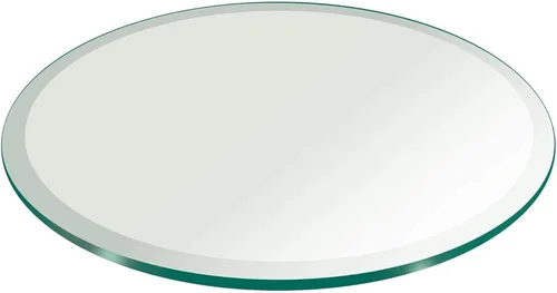 Vista 21 de Fab Glass - Mesa redonda de cristal de 48 in, grosor de 3/4 in, cristal pulido plano templado, Vidrio, Transparente
