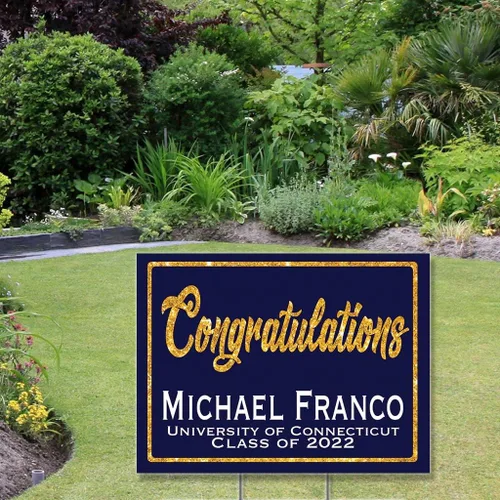 Vista 6 de Congratulations Class of 2024 Graduate Personalized Yard Sign with Metal Stake, Custom Graduation Party Personalized Lawn Sign
