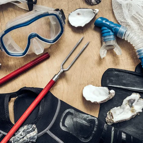 Vista 5 de EVTSCAN 4 lanza de pesca de acero inoxidable con 2 puntas, gancho roscado de 0.315 pulgadas para aparejos de pesca al aire libre