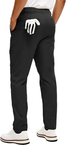 Vista 2 de Comdecevis Pantalones de golf elásticos de ajuste clásico para hombre, 30 pulgadas, 32 pulgadas, 34 pulgadas, entrepierna de secado rápido, ligeros