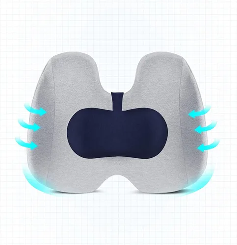 Vista 6 de Almohada de apoyo lumbar para silla de oficina, automóvil, almohada lumbar de espalda baja, cojín de espuma viscoelástica, cojín de respaldo