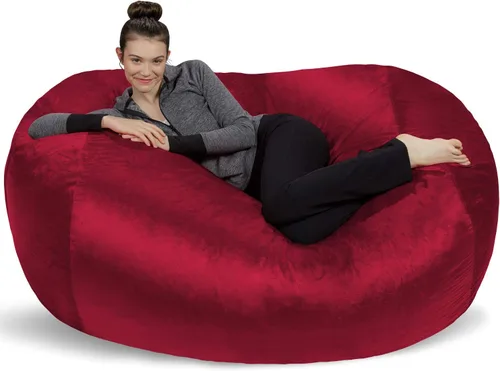 Vista 18 de Sofa Sack - Sillón puff de 3 pies, color cinabrio, solo funda