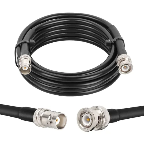 Vista 10 de MOOKEERF Cable coaxial BNC macho a BNC hembra de 50 ohmios RG8X coaxial de pérdida ultra baja para antena, radio RF, módem, osciloscopio, espectro