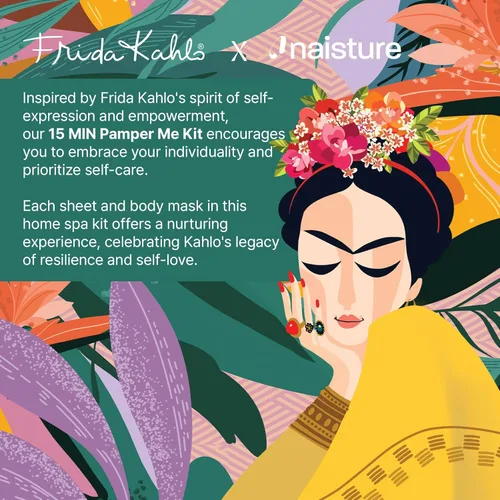 Vista 2 de Kit de Mimar de 15 Minutos Frida Kahlo de Naisture – Kit de Spa Coreano y Cuidado de la Piel para Mujeres con Máscaras para el Cabello, Manos, Pies