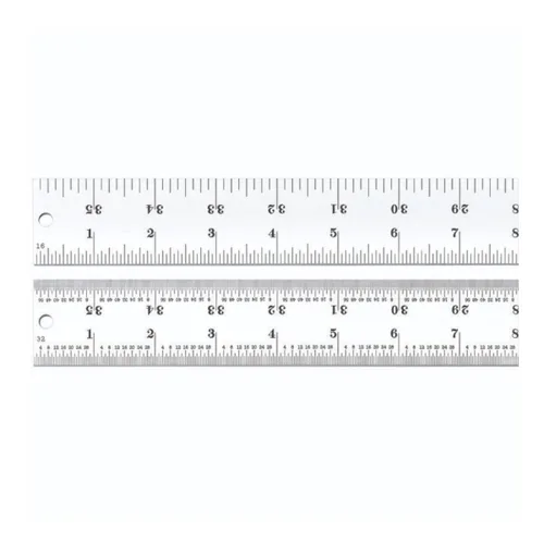 Vista 34 de Regla de acero templado Starrett Spring, con graduación de pulgadas, graduaciones estilo 4R, 1