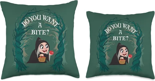 Vista 3 de Disney Villains Kawaii Evil Witch Do You Want A Bite - Cojín de cojín (16.0 x 16.0 in), multicolor