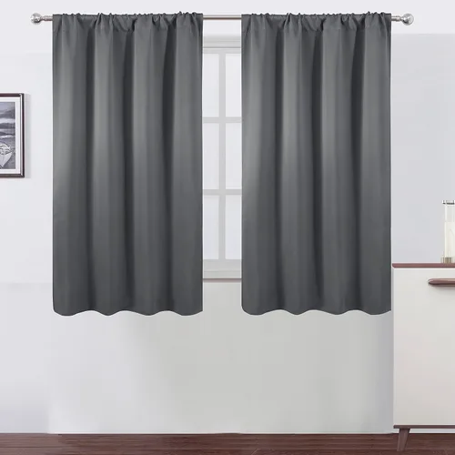 Vista 92 de LEMOMO Cortinas opacas grises, 52 x 84 pulgadas, juego de 2 paneles de cortinas opacas con aislamiento térmico para oscurecer la habitación