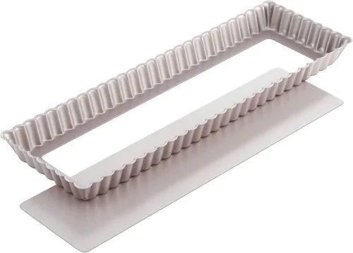 Vista 8 de CHEFMADE Juego de mini sartenes rectangulares de 2 x 4 pulgadas, 4 piezas con parte inferior suelta extraíble, antiadherente, oblongo para hornear