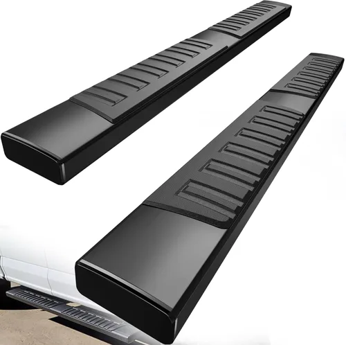 Vista 10 de YITAMOTOR Estribos laterales de 15.24 cm de repuesto para Ford F150 SuperCrew Cab 2009-2014, barras de protección laterales negras