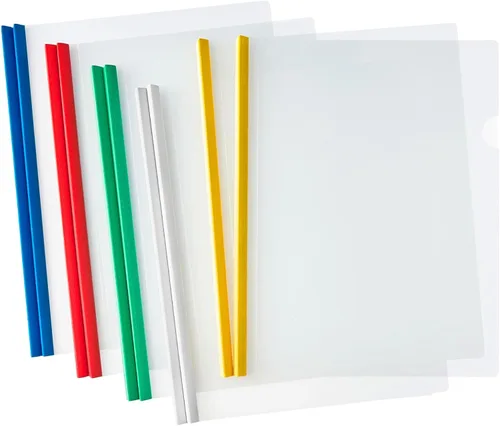 Vista 8 de JOERSH 5 Piezas Portadas Transparentes para Informes con Barra Deslizante, Protector de Papel de Plástico para Carpeta, Carpetas de Informes