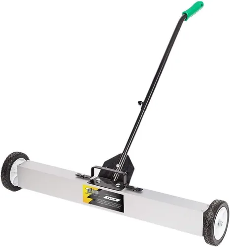 Vista 10 de TUFFIOM Barredora Magnética Rodante de Recogida de 18'' Capacidad de 45-LBS, con Pestillo de Liberación Rápida y Mango Largo Ajustable