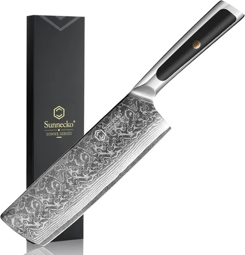 Vista 8 de Sunnecko Cuchillo de pan de 8 pulgadas, cuchillo de pan serrado para pan casero con hoja de acero de Damasco VG10 de 67 capas, cuchillo de pan