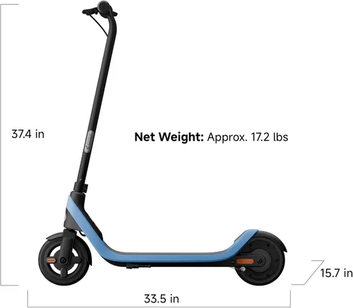 Vista 14 de Segway Ninebot eKickScooter - Electric Scooter for Kids 6-14, w/t Adjustable Handlebar Height (Only C2 Pro) for Riders up to 132 lbs, Includes New