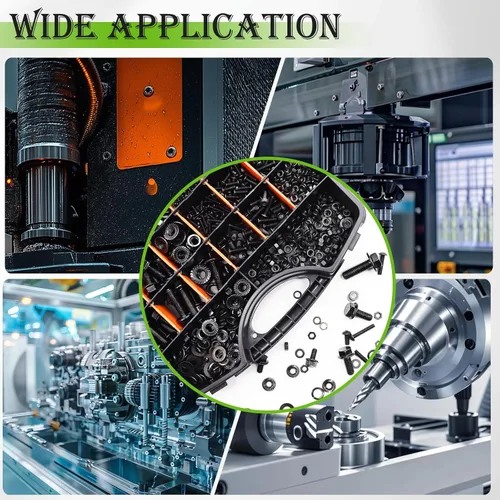 Vista 7 de mxuteuk Juego de tornillos métricos y pernos de brida, kit surtido de tuercas y pernos M2/M3/M4/M5/M6/M8/M10, tornillos de máquina de acero