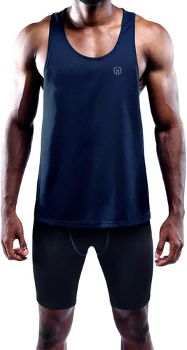 Vista 3 de NELEUS - Paquete de 3 camisetas sin mangas, con espalda en Y, Dri-Fit, para hombre, para gimnasio