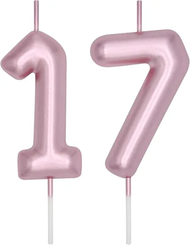 Vista 27 de DERVENTA Vela con números de 2.36 pulgadas, decoración perfecta para cumpleaños, brunch, postre, pastel, 1 pieza (número 0 rosa)