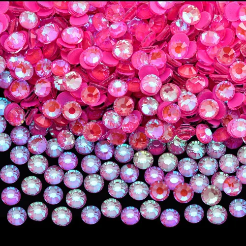 Vista 23 de Glass Flatback Rhinestones for Crafts 1440pcs 4mm SS16 AB Blue