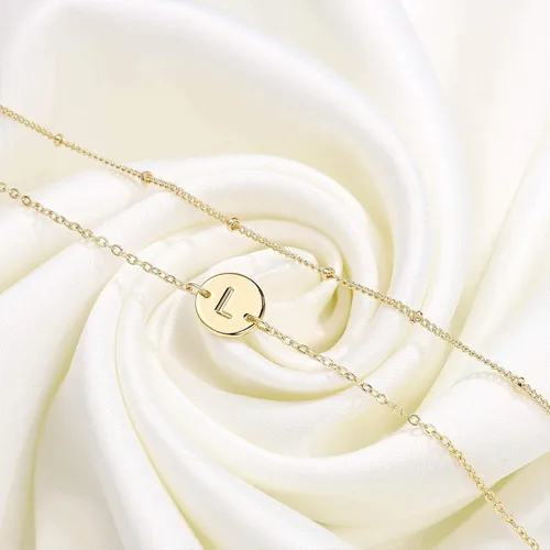 Vista 7 de MONOZO - Pulseras de oro con iniciales para mujer delicada pulsera chapada en oro de 14 quilates con letras iniciales y regalos de joyería como