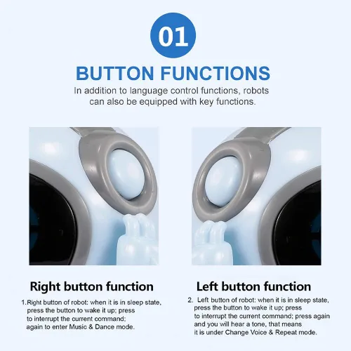 Vista 6 de GoolRC 939A Robot de Bolsillo que Habla, Diálogo Interactivo con Reconocimiento de Voz y Función de Grabación, Canta, Baila, Cuenta Historias, Mini