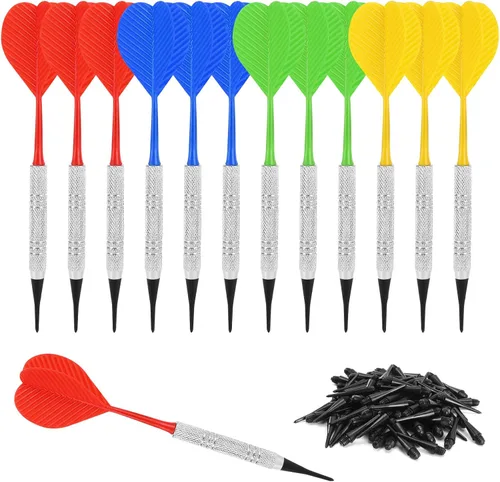 Vista 11 de Accmor Soft Tip Darts, Bar Dart, Plastic Tip Darts Set, Attach Extra 100 Black 2BA Replacement Tips, Soft Tip Darts for Electronic/Plastic Dartboard