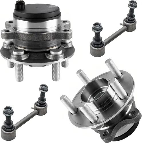 Vista 120 de Detroit Axle - Kit de 4 piezas de manguetas de dirección para Honda Civic 2006-2011, 2 manguetas de dirección delanteras y bujes de ruedas