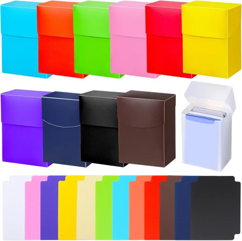 Vista 8 de Leyndo Paquete de 24 cajas de cartas TCG, caja de almacenamiento de tarjetas intercambiables, gran capacidad con divisores, se adapta a más de 80