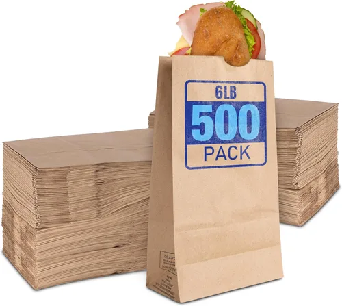 Vista 10 de Stock Your Home Bolsas de almuerzo de papel kraft de 12 libras (100 unidades) – Bolsas de almuerzo desechables a granel, bolsa en blanco de gran