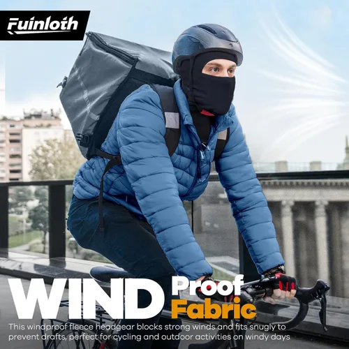 Vista 4 de Fuinloth Pasamontañas de esquí Pro, para clima frío, resistente al viento, térmico, para hombres y mujeres