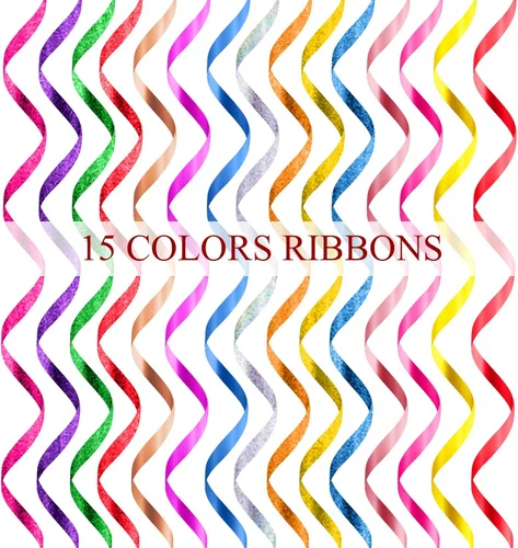 Vista 4 de 30 rollos de cintas rizadoras de 1/5 pulgadas de ancho x 11 yardas de 330 yardas de plástico brillante para globos de plástico brillante, cintas