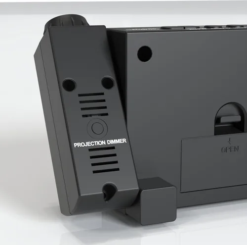 Vista 2 de Mesqool Relojes de alarma con proyector digital para dormitorio de niños, reloj enchufable con proyección de 180° en techo y pared, alarmas duales