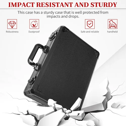 Vista 8 de Funda protectora rígida a prueba de golpes resistente al agua con inserto de espuma personalizado para cámara, etc., 13.5 x 11.6 x 6 pulgadas