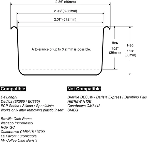 Vista 3 de HUGH, de IMS: cesta de filtro de precisión de 51 mm, serie de competición, cesta de filtro de café, portafiltro de acero inoxidable, compatible