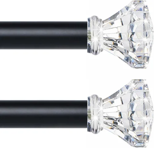 Vista 11 de TVWOO Barras de Cortina de Cristal Decorativas Doradas de 18 a 45 Pulgadas: Barras de Cortinas de Ventana Ajustables de Servicio Pesado para Sala