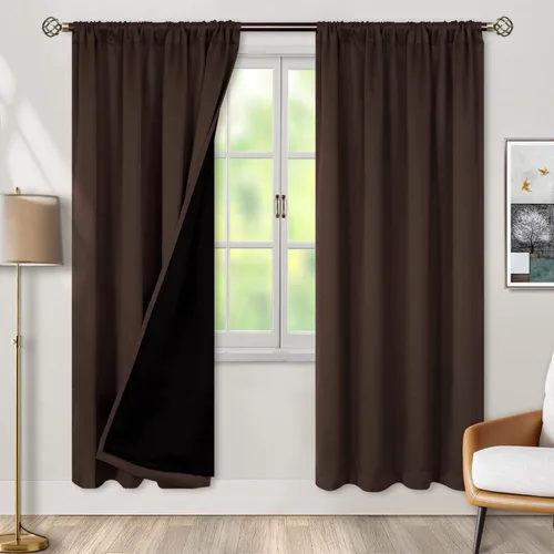 Vista 69 de BGment - Cortinas opacas para sala de estar de 63 pulgadas de largo, juego de 2 paneles, cortinas para oscurecer toda la habitación, cortinas