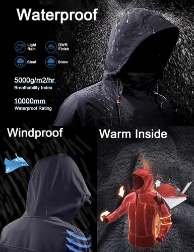 Vista 4 de GEMYSE - Chaqueta de esquí y nieve para hombre, diseño impermeable y resistente al viento, para invierno