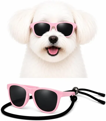 Vista 14 de G014 Retro 80s Pet Dog - Gafas de sol para perro, juguete de taza de té de raza pequeña y mediana (12-25 libras, blanco)