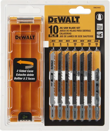 Vista 2 de DEWALT Juego de cuchillas de sierra con estuche, vástago en T, 10 piezas (DW3741C)
