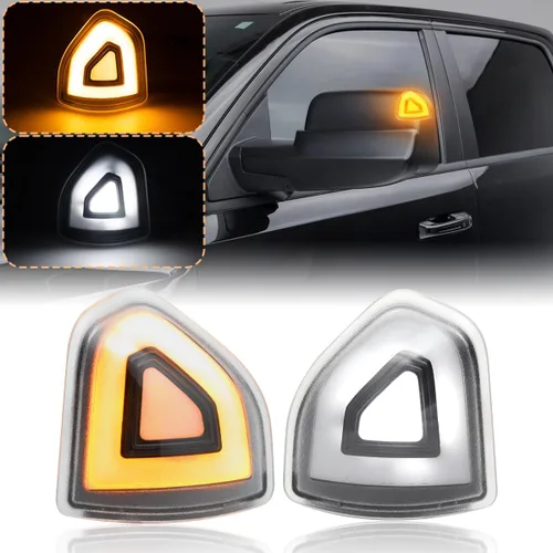 Vista 9 de Espejo de remolque lateral, luces intermitentes LED compatibles con Ram 1500 2010-2023/para Ram 1500 Classic 2019-2022/para Ram 2500 2010-2018