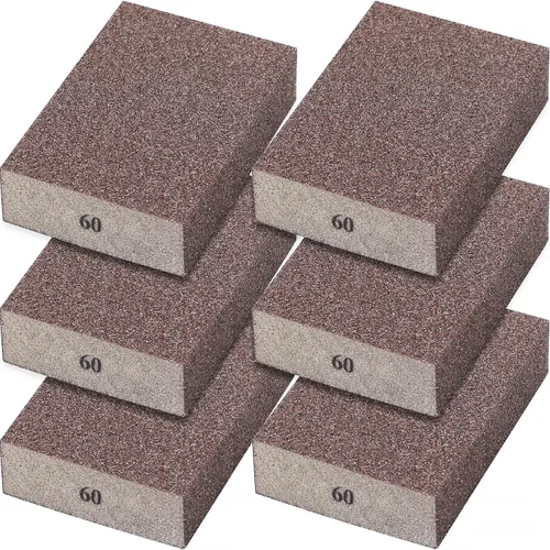 Vista 8 de 6 esponjas de lijado de grano 180 bloques finos para cepillo de olla, cepillo de sartén, lijado de metal, lijado de madera, lavable y reutilizable