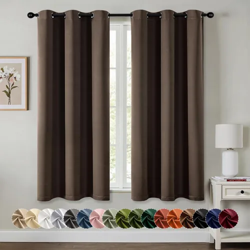 Vista 48 de MIULEE Cortinas opacas para dormitorio, sala de estar, 2 paneles, con aislamiento térmico, cortinas de oscurecimiento de la habitación, con ojales