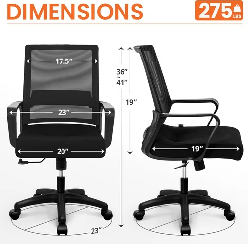Vista 11 de NEO CHAIR Silla de oficina para videojuegos, silla de computadora ergonómica de malla con respaldo medio con ruedas, soporte lumbar, cómoda, Rosa