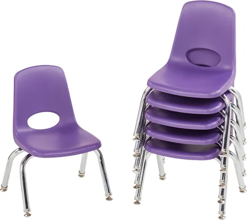 Vista 36 de Factory Direct Partners 10367-BL Silla escolar apilable de 16 pulgadas, asiento apilable para estudiantes con patas de acero cromado y rodamientos