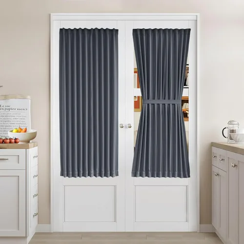 Vista 166 de Vatge - Cortinas laterales para ventana de puerta, cortinas para luz lateral de puerta frontal, 1 panel, 12 (ancho) x 72 (largo) pulgadas, aguamarina