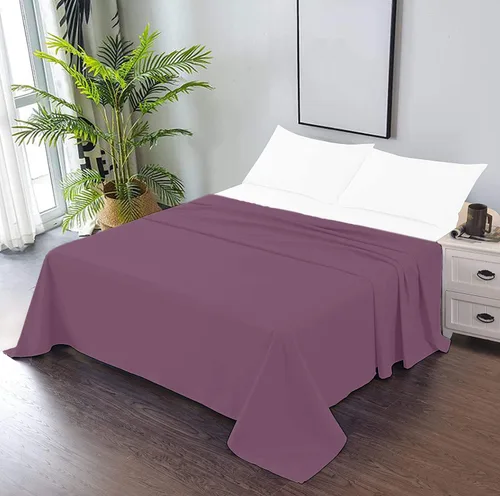 Vista 17 de TBM 1PC Solid Flat Sheet Smooth Touch Hotel Quality 100% Egyptian Cotton Perfectly Fit for Oversize and Extra Height Bed Solid 600 Thread Count