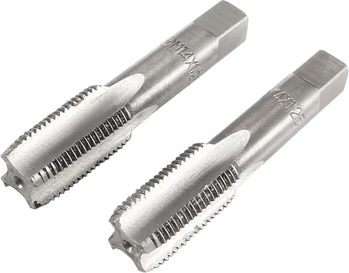 Vista 14 de uxcell Métrico M22 Rosca 1.5 paso 4 flautas rectas H2 herramienta de aleación de acero inferior y tornillo cónico juego de roscas para reparar 1 par