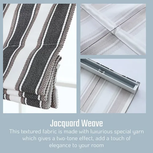 Vista 5 de Persianas romanas Everyday Celebration - Oscurecimiento de habitaciones, persianas de ventana sin cables de enrollar hacia abajo - Persianas