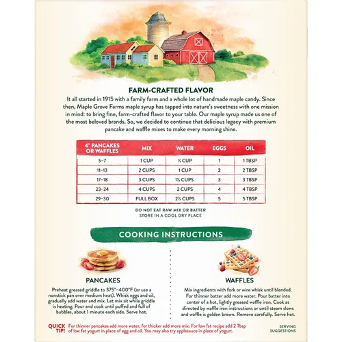 Vista 5 de Maple Grove Farms Mezcla para panqueques y waffles, suero de leche y miel, 24 onzas (paquete de 6)