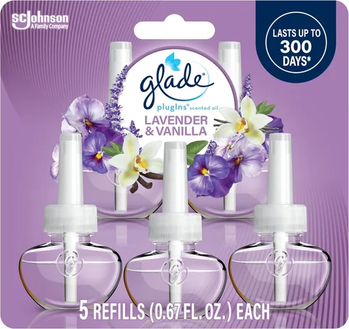 Vista 26 de Glade PlugIns - Recambios de ambientador, aceites esenciales y perfumados para el hogar y el baño, lavanda y aloe tranquilos, 3.35 onzas líquidas, 5
